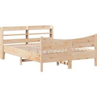 vidaXL Estructura De Cama Con Cabecero Madera De Pino Blanco 150x200cm Vidaxl