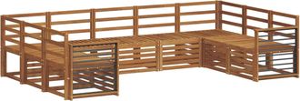 vidaXL Set Di Divani Da Esterno 9 Pz Naturale Vidaxl