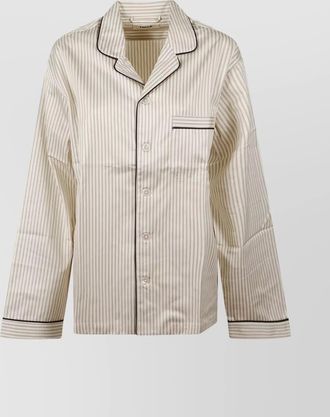 Tekla organic cotton pyjama shirt with chest pocket