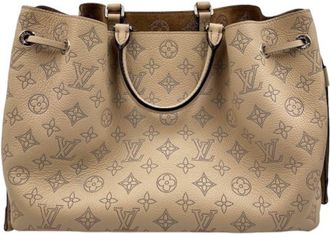 Louis Vuitton Beige Leather Shoulder Bag Tote Bag (Pre-Owned)