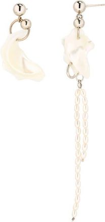 Justine Clenquet Alba Mismatched Seashell Earrings in Palladium at Nordstrom
