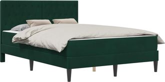 vidaXL Estructura De Cama Con Colch&oacute;n Verde Oscuro 140 X 190 Cm Vidaxl