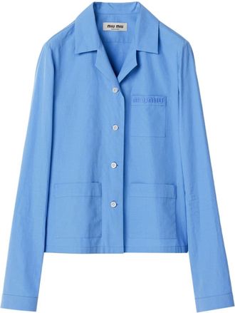 Miu Miu Pocket shirt - women - Cotton - 48 - Blue