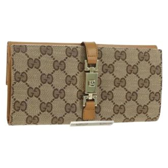 Gucci Pre-owned Wallets, female, Beige, Size: ONE SIZE Pre-owned Vintage GG Canvas Long Wallet