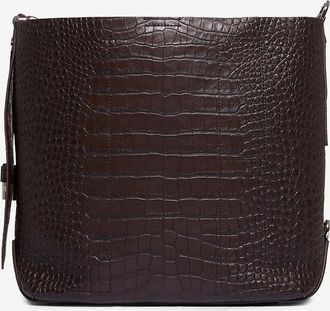 Hogan Schultertasche aus Leder in Kroko-Optik Hobo Hocket Medium