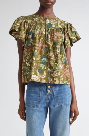 Ulla Johnson Perline Flutter Sleeve Top in Lichen at Nordstrom Rack, Size 0