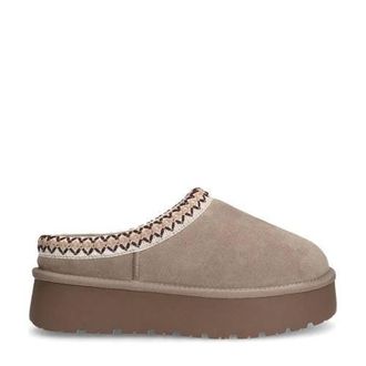 Sacha gevoerde su&eacute;de clogs beige