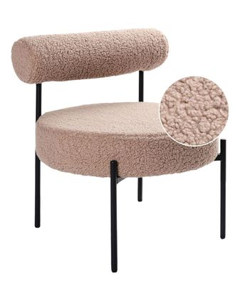 Beliani Sill&oacute;n Boucl&eacute; Gris pardo