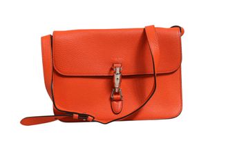 Gucci Jackie Soft Flap Shoulder Bag Leather Womens Orange (Pre-Owned)