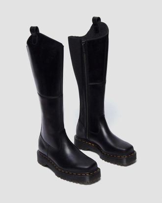 Dr. Martens Womens Dr. Martens Amaayah Boots Black Leather Knee High VER1067