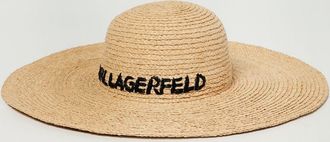 Karl Lagerfeld Cappello Karl Lagerfeld in rafia con logo ricamato