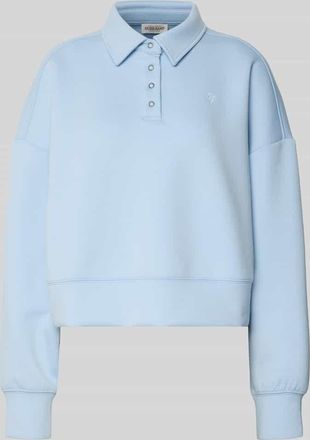 Guess Cropped Pullover mit Vikose-Anteil in Hellblau, Gr&ouml;&szlig;e XL