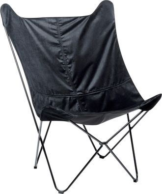 Beliani Beliani - Sill&oacute;n De Terciopelo Negro Mariposa Patas Sala De Estar Dormitorio Nybro