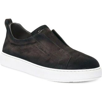 Santoni Victory Slip-On Sneaker in Dark Brown at Nordstrom, Size 10.5