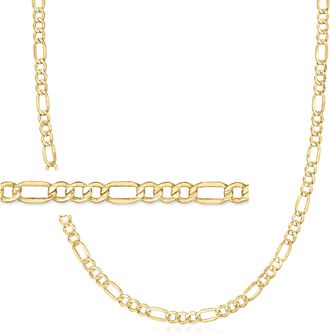 Canaria Canaria Mens 4.7mm 10kt Yellow Gold Figaro-Link Necklace
