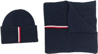 Tommy Hilfiger Downtown beanie & scarf set - men - Polyamide/Wool/Viscose/Other fibres - One Size - Blue