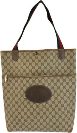 Gucci Pre-owned Vintage GG Supreme Canvas Tote Bag - Dames - Vintage Shopper - Beige - ONE Size - Vintage