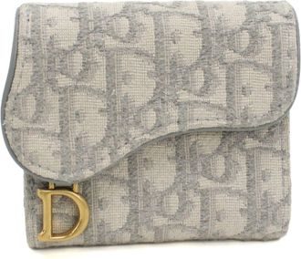 Dior Gray Jacquard Wallet (Tri-Fold) (Pre-Owned)