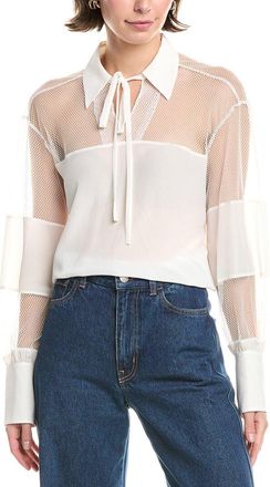 Rebecca Taylor Mesh Silk Blouse