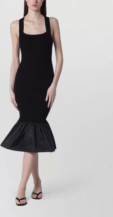 Patou ruffled-hem midi dress