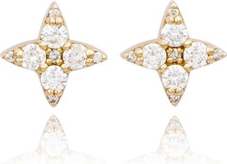 Suzy Levian Diamond Star Stud Earrings in Yellow at Nordstrom Rack