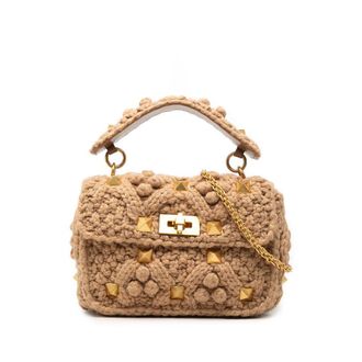 Valentino Pre-owned Valentino Medium Knit Roman Stud Satchel Ladies 693J5MG54ZRG08WB
