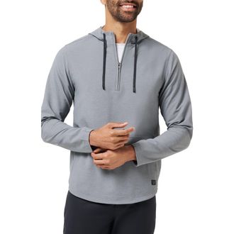 Travis Mathew Valley View Quarter Zip Hoodie in Heather Grey at Nordstrom, Size Large