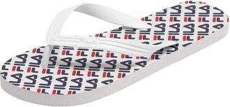 Fila Mens Troy Logo Slipper Loafer, White, 8 UK