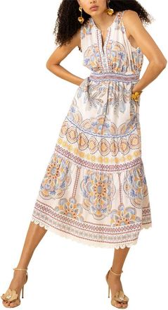 Hale Bob Liv Linen-Blend Midi Dress