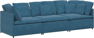 vidaXL Vidaxl - Divano Modulare con Cuscini in Velluto Blu