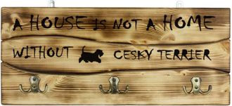 OEM Terrier Checo, Cesky Terrier: Percha Con Perro, Expositor De Medallas, Decoraci&oacute;n Del Hogar De Art-dog