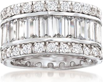Ross-Simons Baguette and Round CZ Eternity Band in Sterling Silver