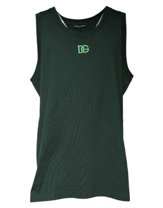 Dolce & Gabbana Green DG Sleeveless Round Neck Tank Mens T-shirt