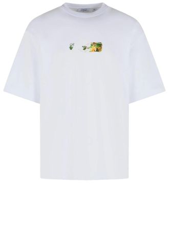 Off-white Spices Arrow Cotton T-Shirt with Artistic Logo Prints