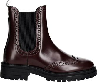 Barbour Fawne Enkellaarsjes - Dames - Chelseaboots - Rood - 41 EU - Leer - Schoenen
