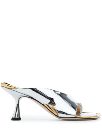 Wandler Julio metallic leather mules - Zilver