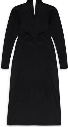 Lanvin BLACK LONG SLEEVE DRAPED MIDI FORMAL DRESS