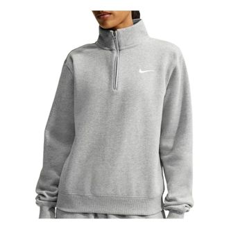 Nike (WMNS) Nike Studio Fleece Medium Weight 1/4-Zip Top Dark Grey Heather Sail IV4886-063