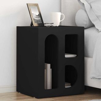 vidaXL vidaXL Comodino Nero 40 x 35 x 50 cm Legno multistrato