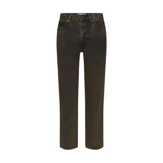 Frame Denim Jeans, Dames, Bruin, W29, Katoen, The Hang Straight Jeans