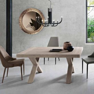 Capodarte Capodarte - Tavolo allungabile a 260 cm con struttura in laminato paride grigio gessato