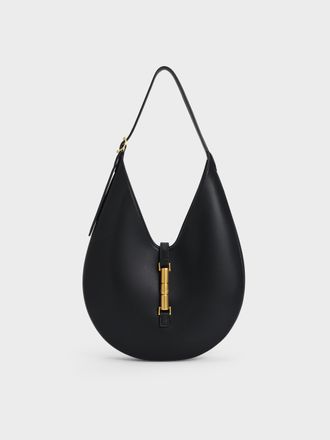 Charles & Keith Cesia Metallic-Accent Hobo Bag