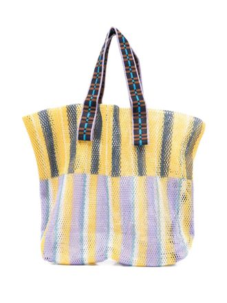 Epice Kanpur striped mesh tote bag - women - Polyester - One Size - Yellow