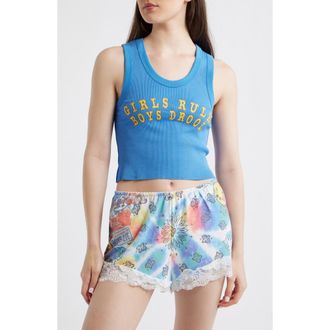 Boys Lie Girls Rule Boys Drool Rib Tank in Blue at Nordstrom, Size X-Large