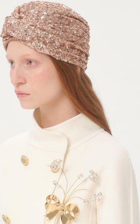 Valentino Garavani Turbante Con Paillettes Donna ORO ROSA 55