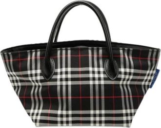Burberry Pre-owned Tote Bags, female, Black, Size: ONE SIZE Pre-owned House Check Tote