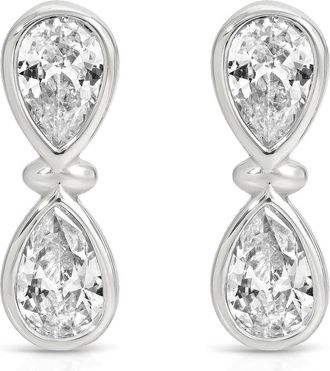 Ettika Infinity Crystal Drop Earrings in Silver at Nordstrom
