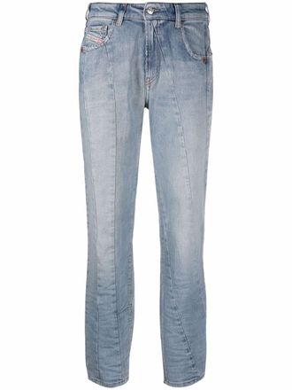 Diesel D-Joy straight-leg jeans - women - Cotton/Spandex/Elastane/Leather - 28/32 - Blue