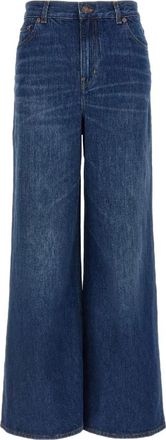 Chlo&eacute; High-rise Wide-leg Jeans - Dames - Loose Fit Jeans - Blauw - W28 - Katoen - Jeans