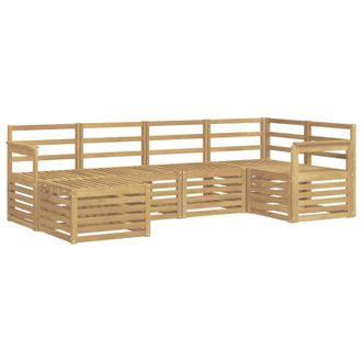 vidaXL Conjunto De Sof&aacute;s De Exterior 6 Pcs Blanco Poli&eacute;ster Vidaxl
